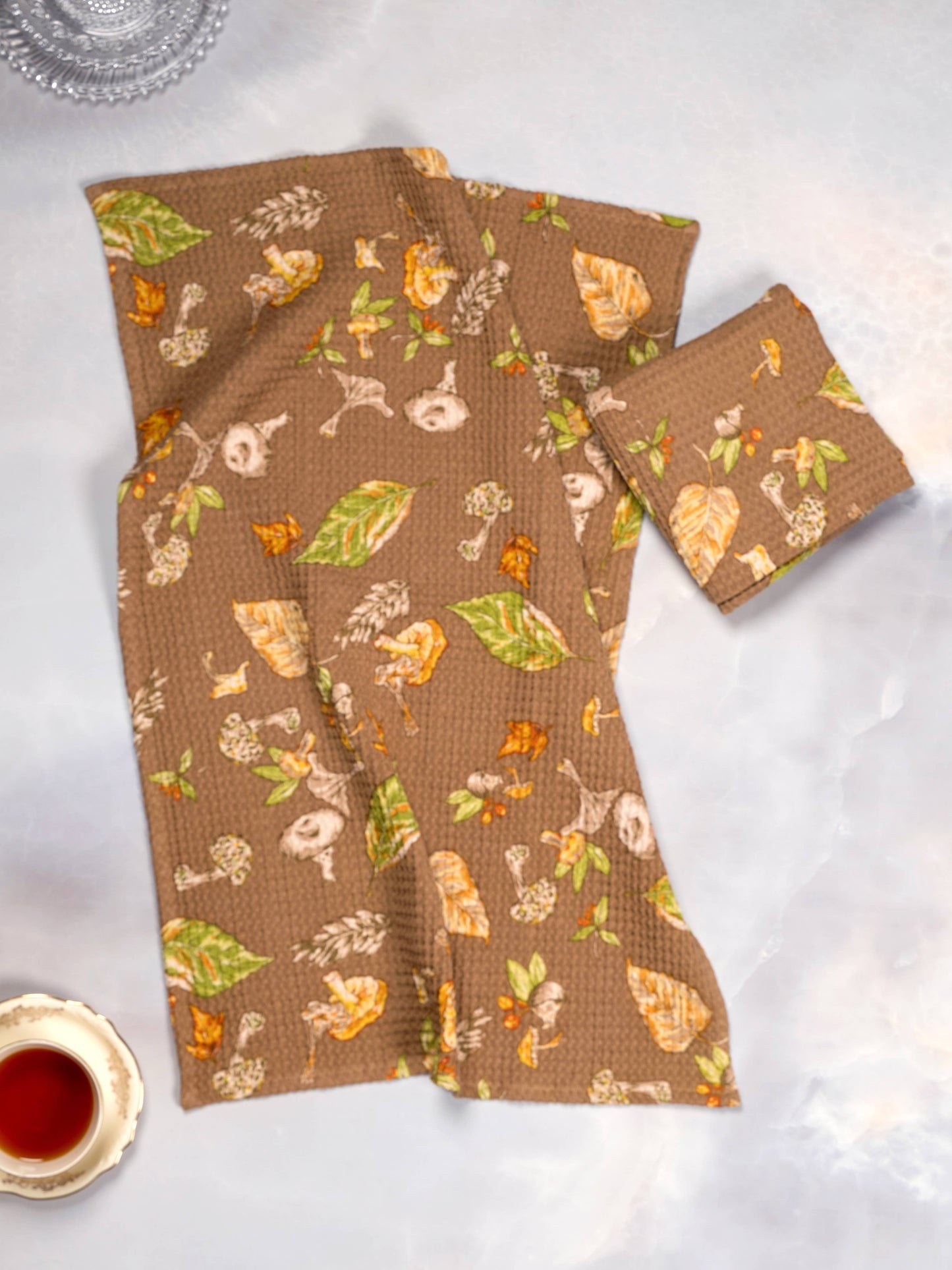 Mushroom Forager Tea Towel Tan