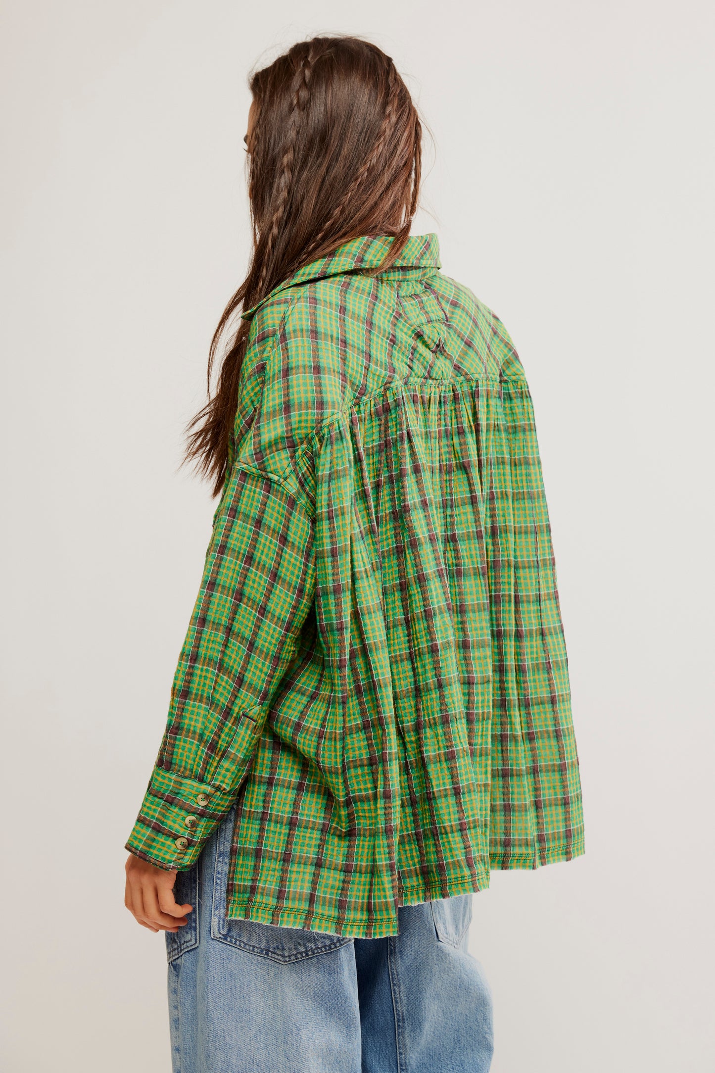 Cardiff Plaid Button Down Top