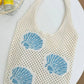 Ocean Theme Crochet Tote Beach Bag: Conch