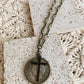 Relic Coin and Cross Necklace: Antique Bronze 30"