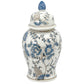 White & Blue Chinoiserie Ginger Jar 14"