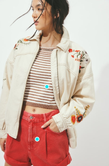 Dusty Trails Denim Bomber Jacket