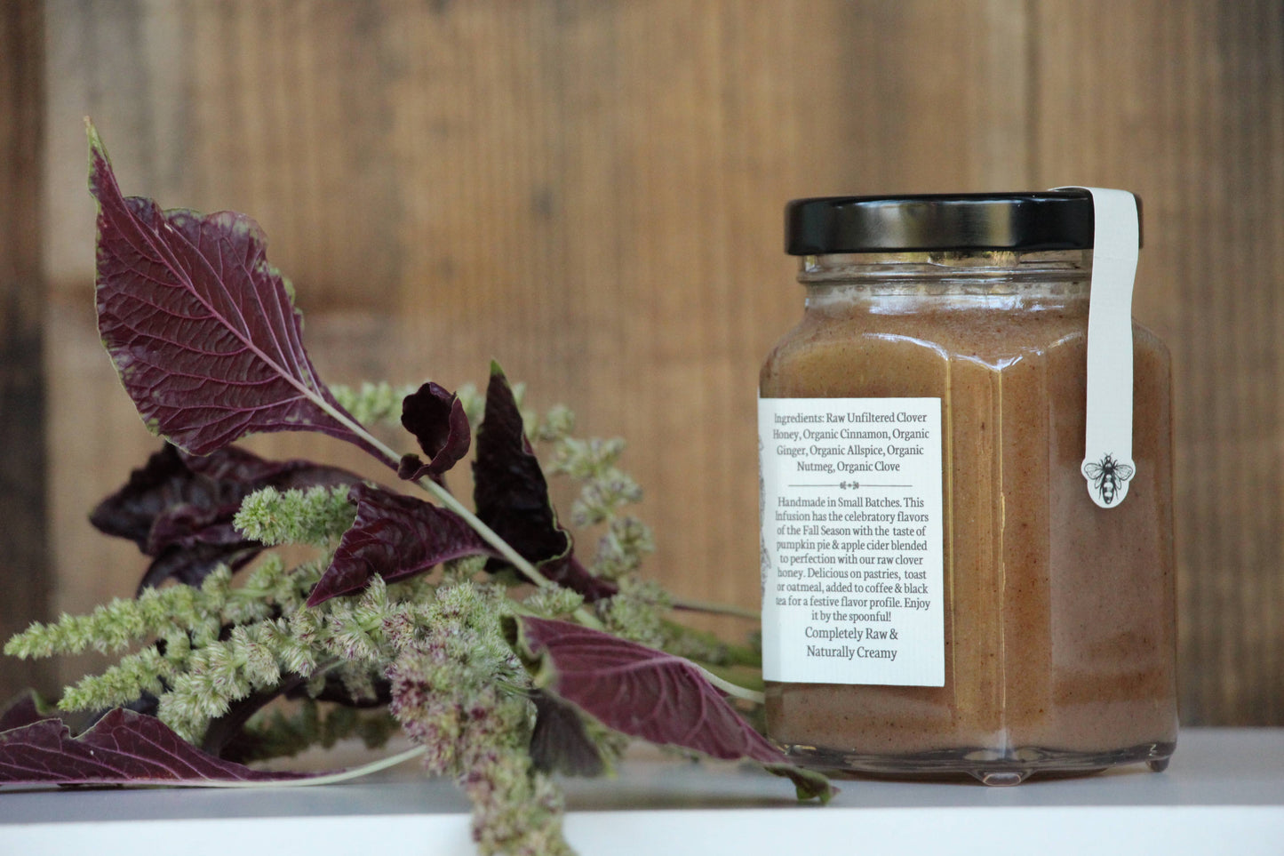 Pumpkin Spice Infused Raw Honey, Halloween, Thanksgiving: 9oz