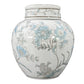 Classic  Floral Ceramic Ginger Jar 10": White & Light Blue