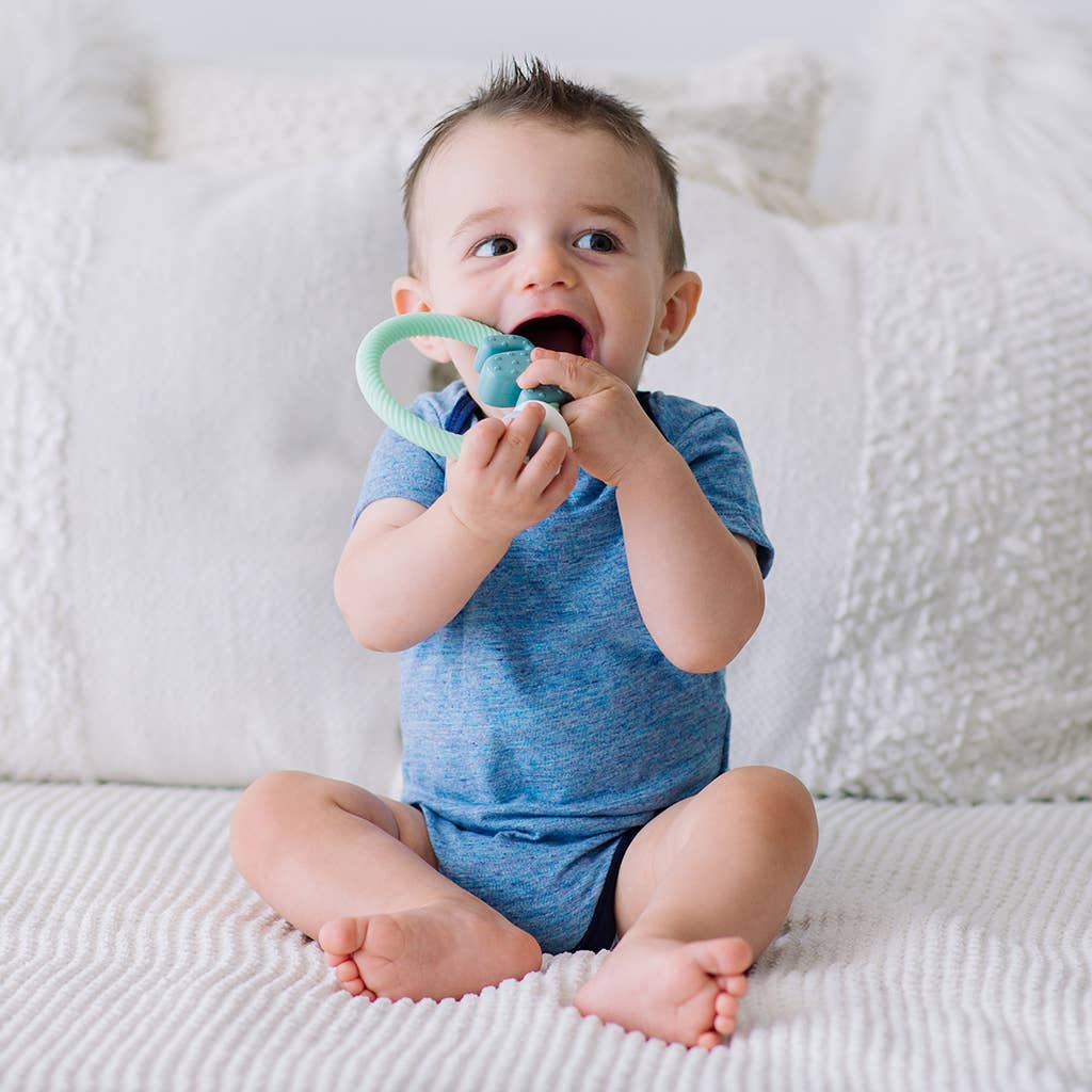 *NEW OPTION* Ritzy Rattle™ Silicone Teether Rattles: Highland Cow