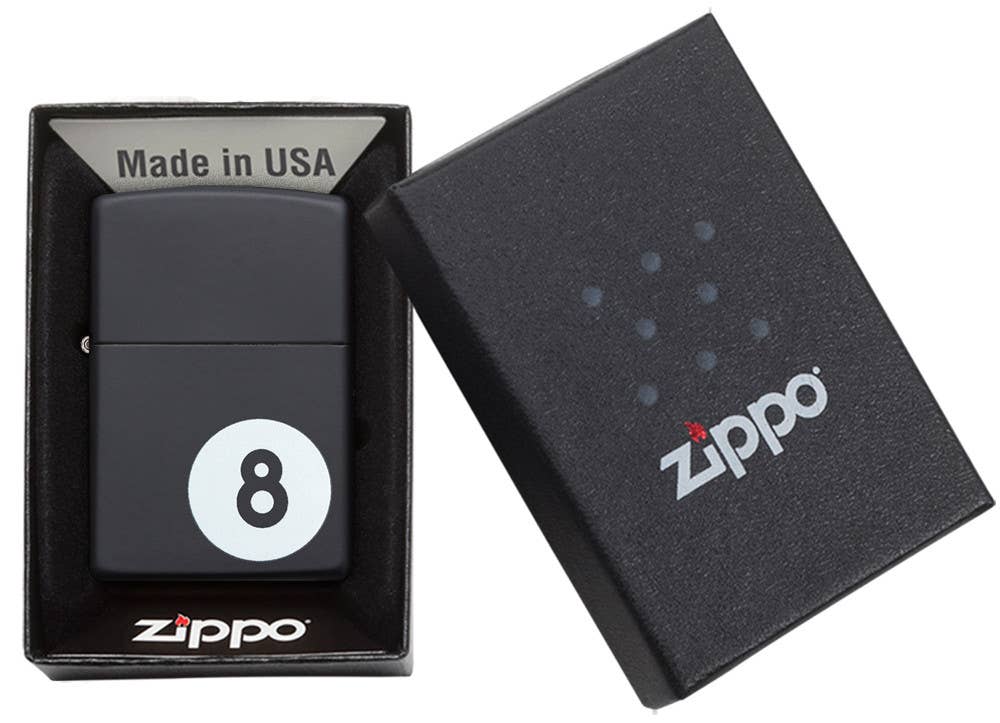Zippo Billiards 8-Ball Black Matte Windproof Lighter