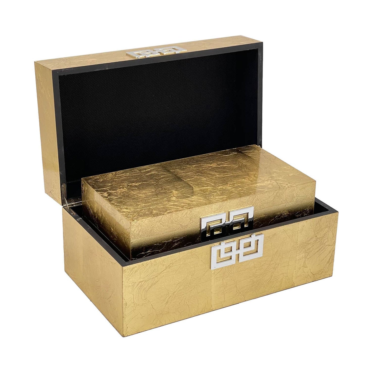 Storage Home Decor Wood Keepsake Box Gift Box Set of 2: Golden