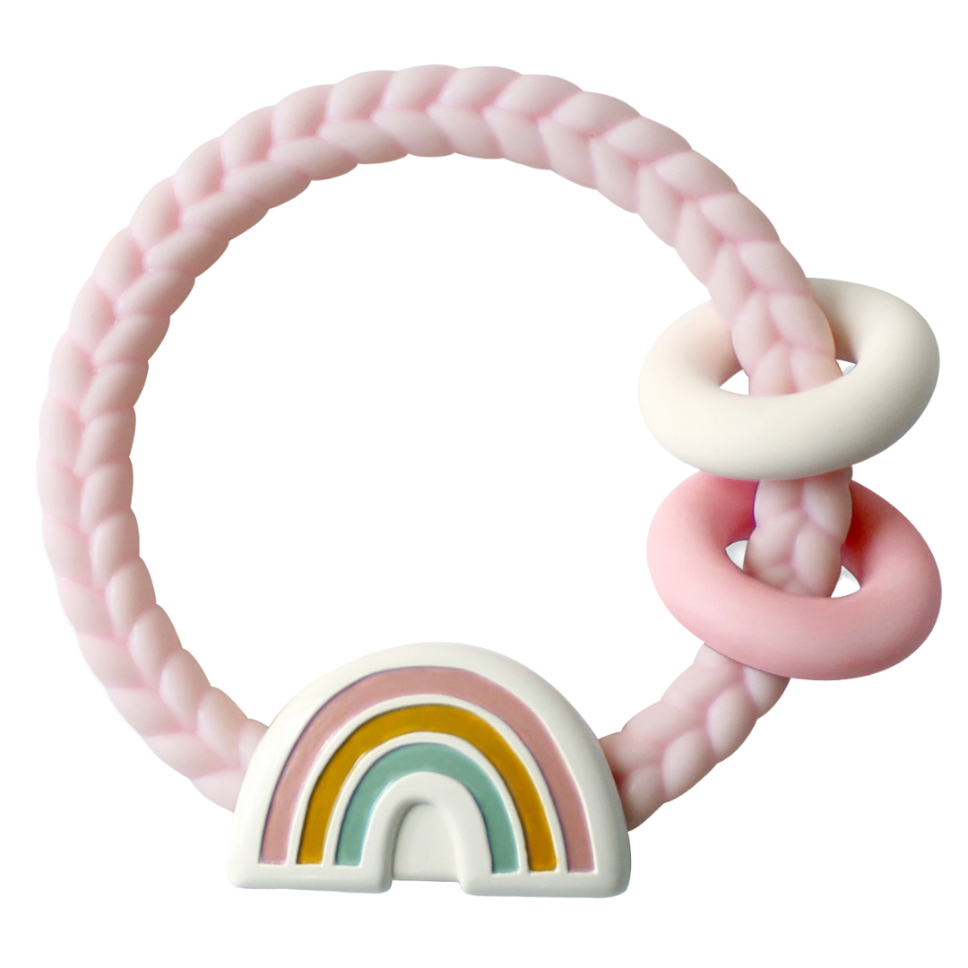 *NEW OPTION* Ritzy Rattle™ Silicone Teether Rattles: Highland Cow