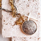 Relic Coin and Cross Necklace: Antique Bronze 30"