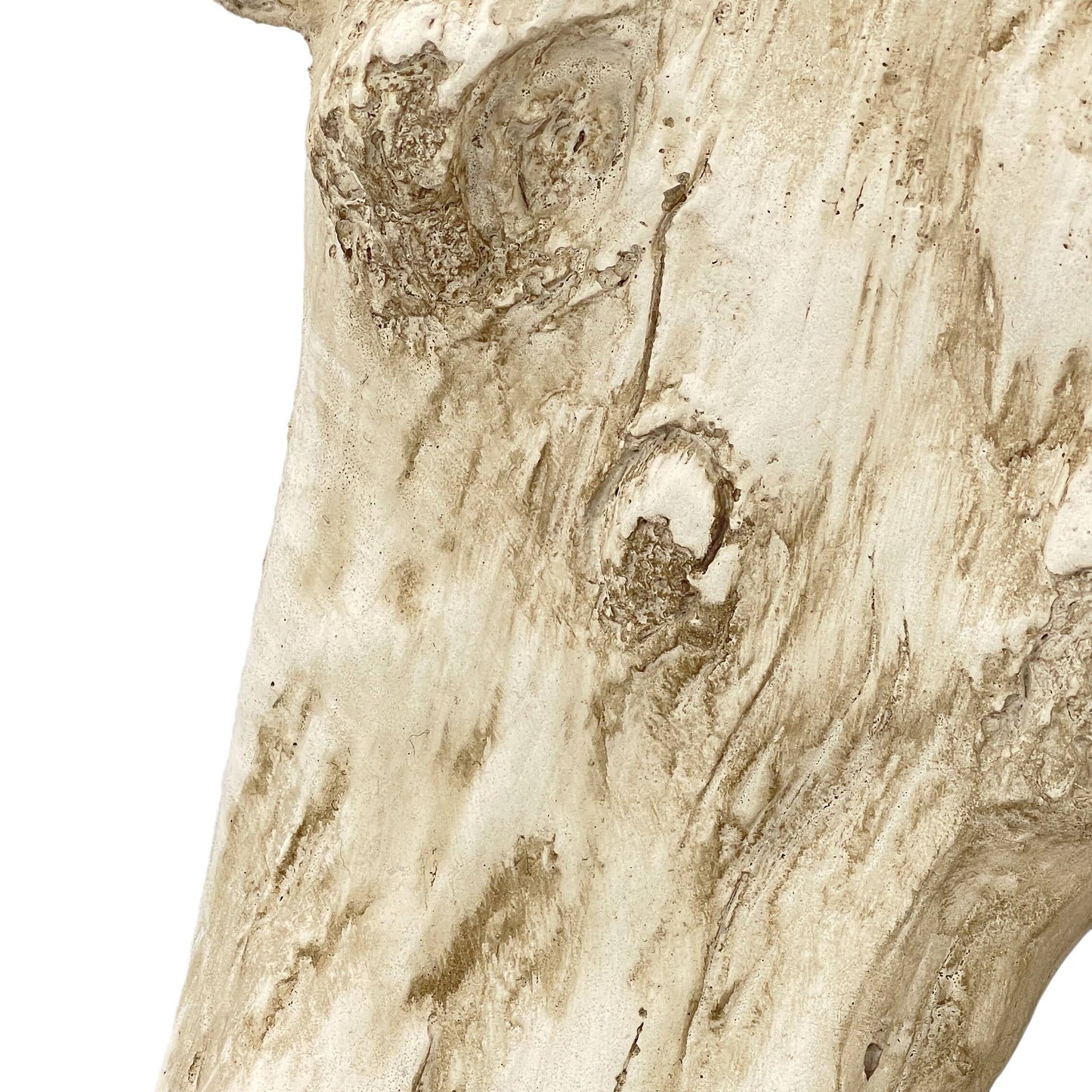 18" Horsehead Wood-Like Carving Statue Centerpiece: Beige