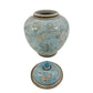 Classic  Floral Ceramic Ginger Jar 10": White & Light Blue