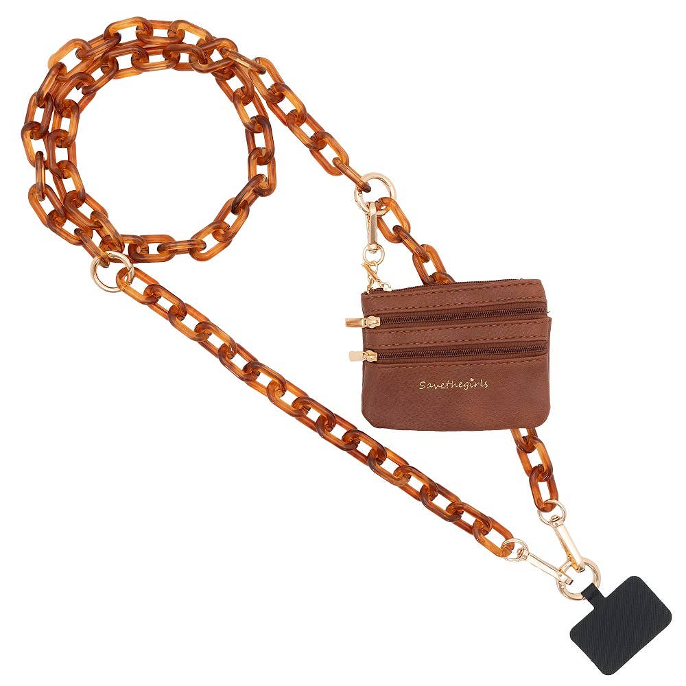 Clip & Go Ice Chain with Pouch: White Chain with Golden Pouch