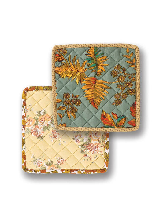 Honey Harvest Patchwork Potholder Set of 2: Mutli