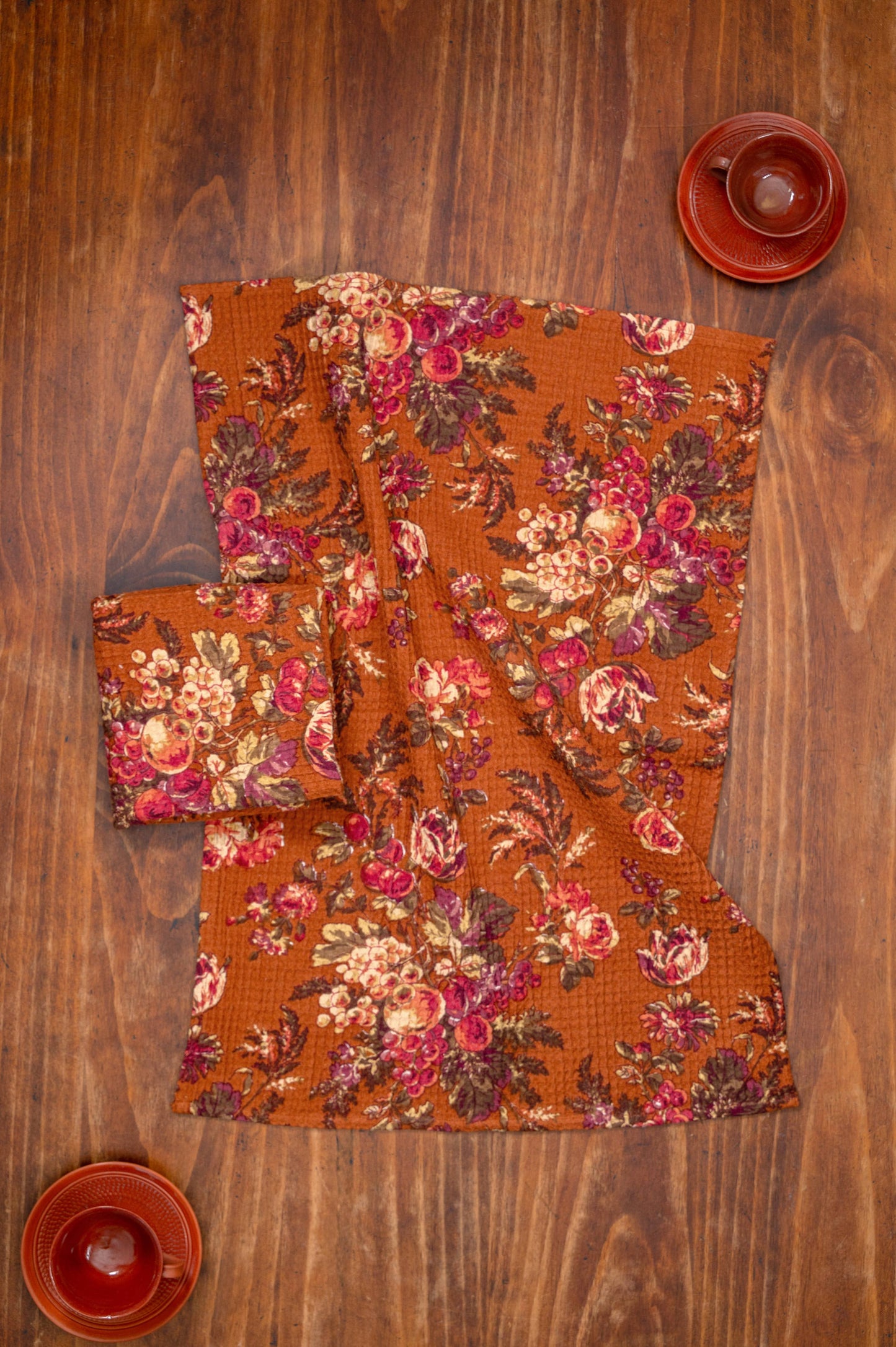 Bountiful Harvest Tea Towel  - Rust