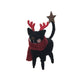 Christmas Black Cat Reindeer Wool Figurine