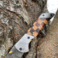 Damascus Steel Eagle Engraved Checkered Pocket Knife TK-041