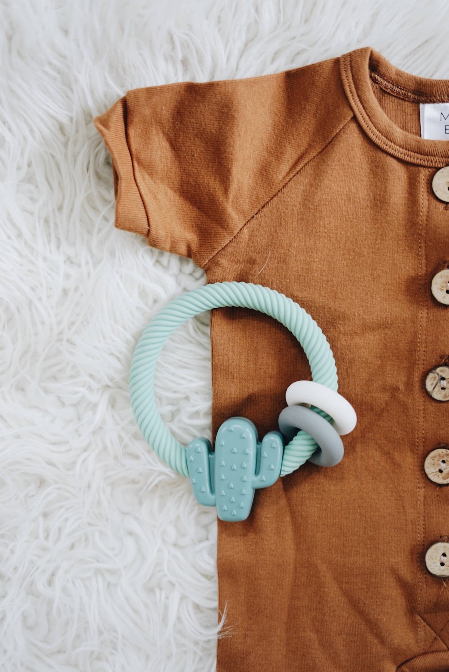 *NEW OPTION* Ritzy Rattle™ Silicone Teether Rattles: Highland Cow