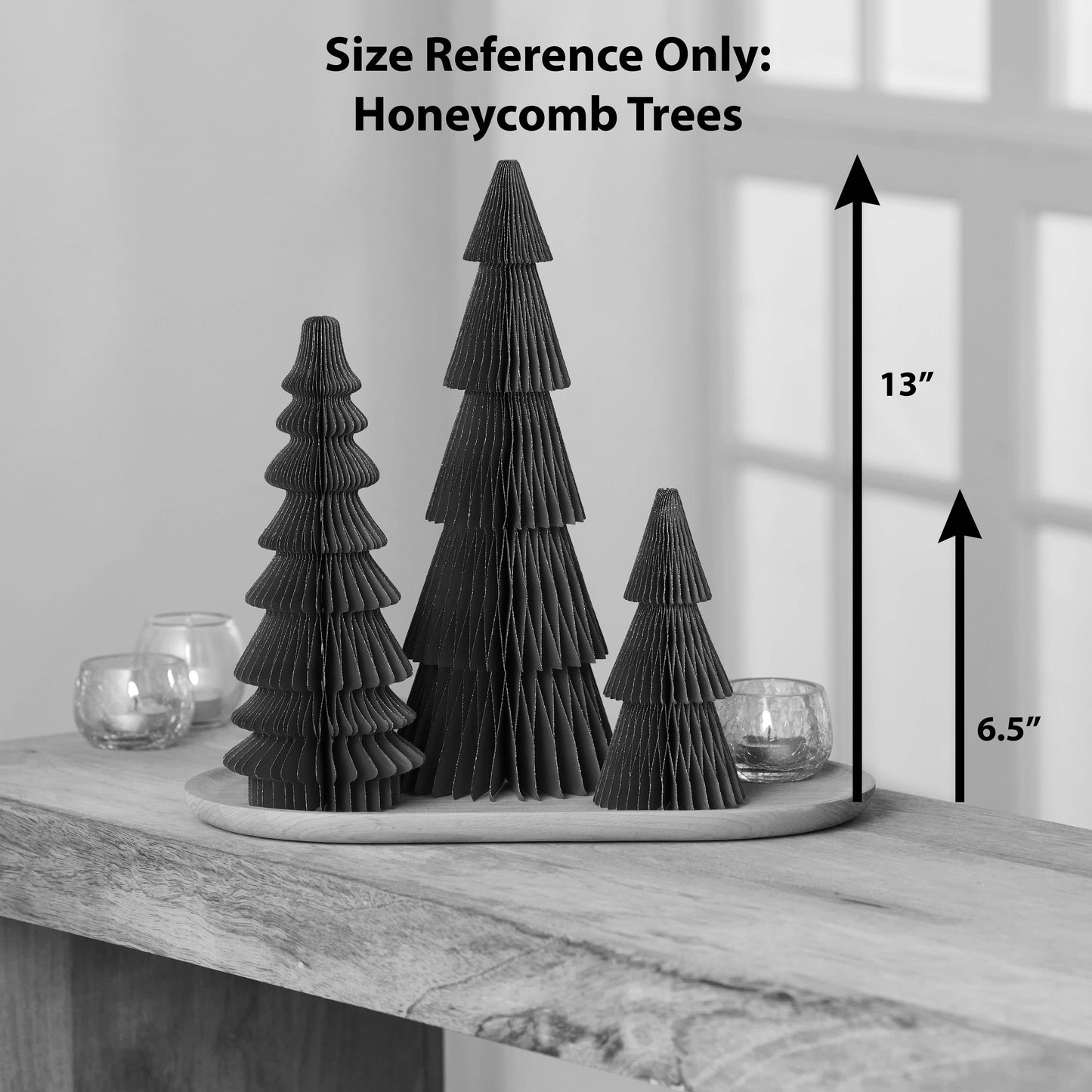 Honeycomb trees, vintage folding paper, Christmas