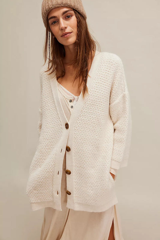 Herringbone Stitch Kimono Sweater