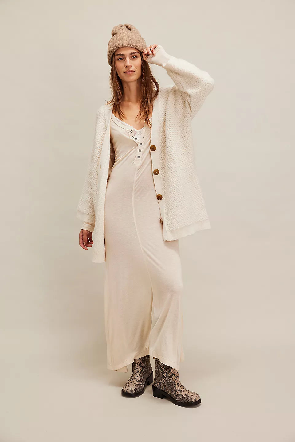 Herringbone Stitch Kimono Sweater