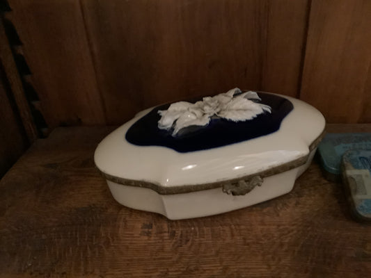 Blue & Cream Porcelain Box