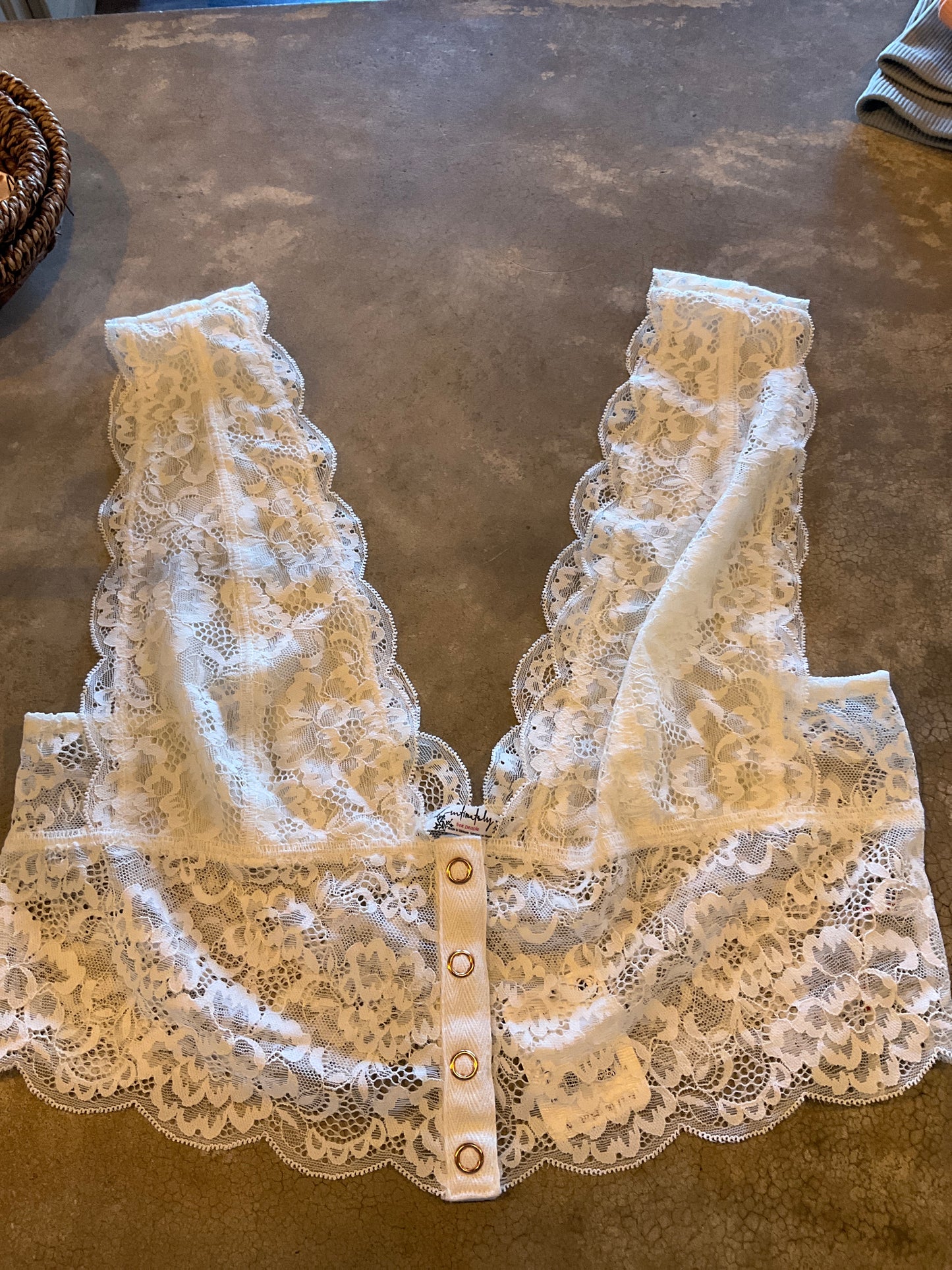 Free People Lace Bralette w snaps