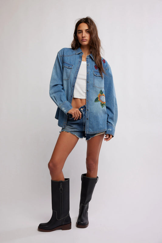 Oh the Places You'll Go Denim Shirt