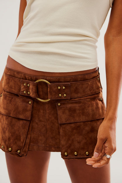 Suede Micro Mini Skort