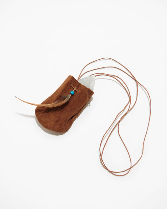 Medicine Bag - Leather Fringe Boho Carrying Necklace Bag