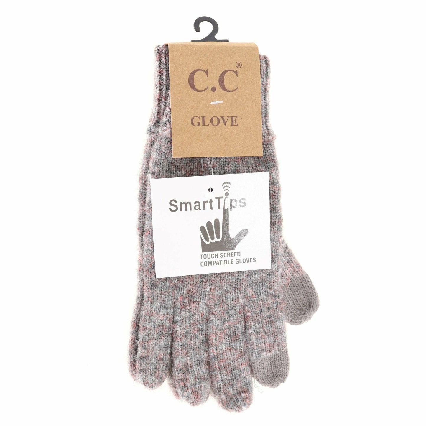 Soft Ribbed Knit Glove : Dk. Grey Multi