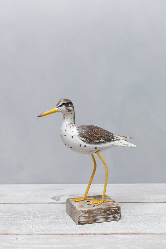 Sandpiper - Spotted - Straight - 9.5"H  -Carved Ornament