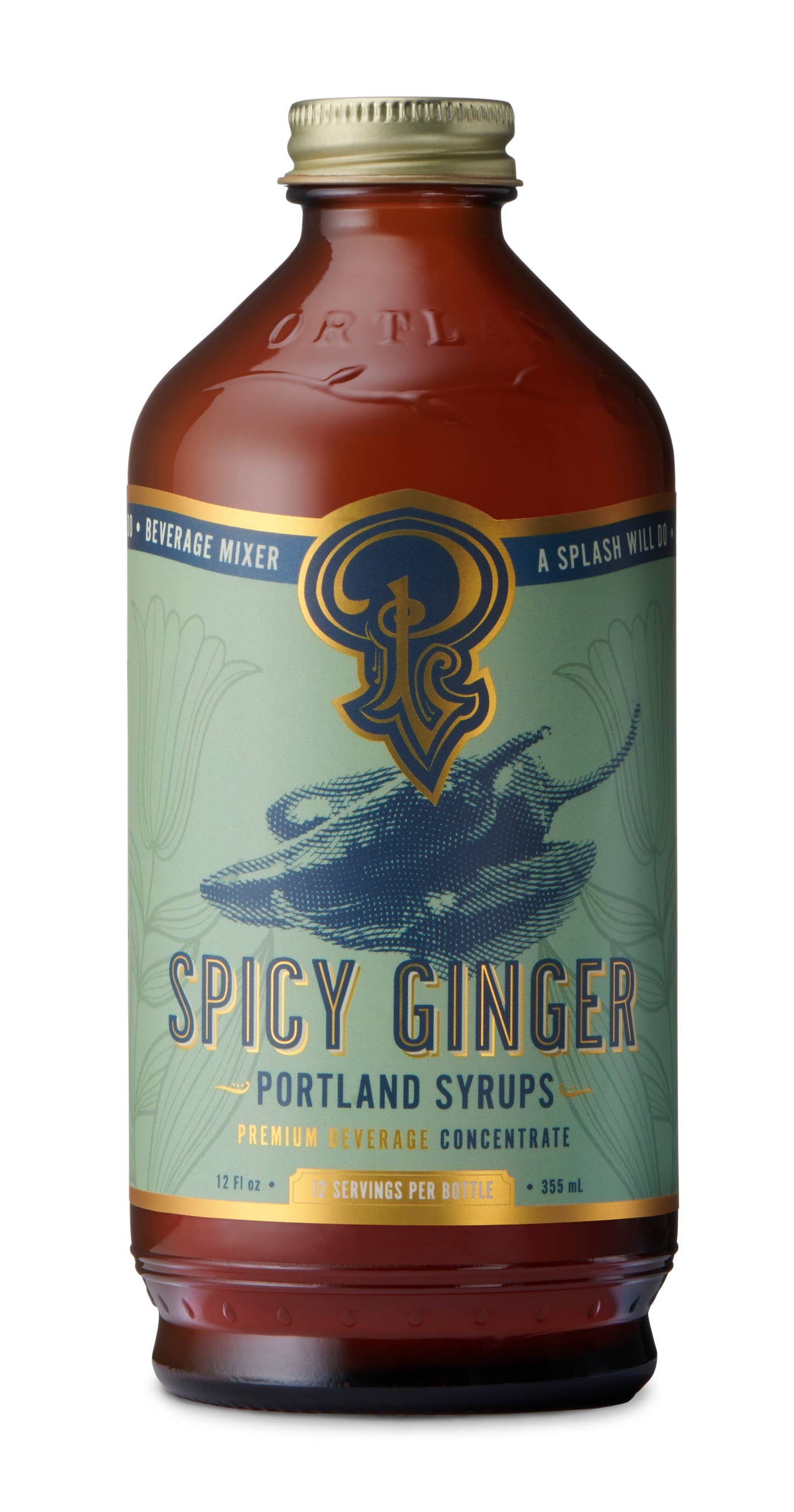 Spicy Ginger Syrup 12oz - cocktail / mocktail beverage mixer
