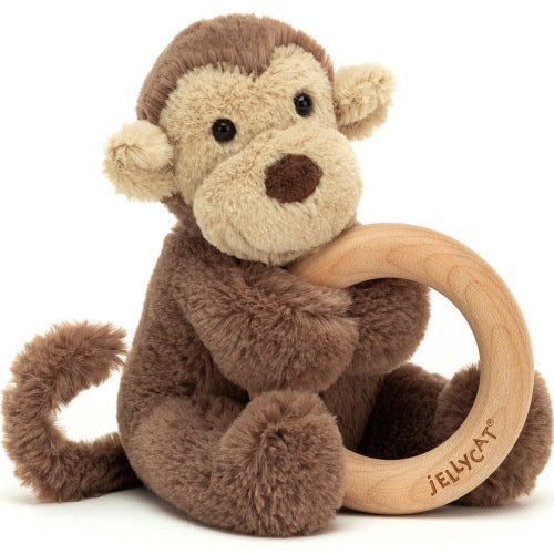 Bashful Wooden Ring Rattle