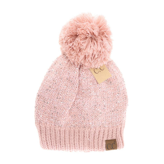 Fuzzy Lined Scatter Sequin Pom : Rose/Rose